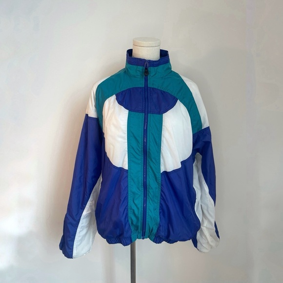 Vintage 90 S Nike Windbreaker Jacket in Teal Blue Womens Size Large - Picture 1 of 4
